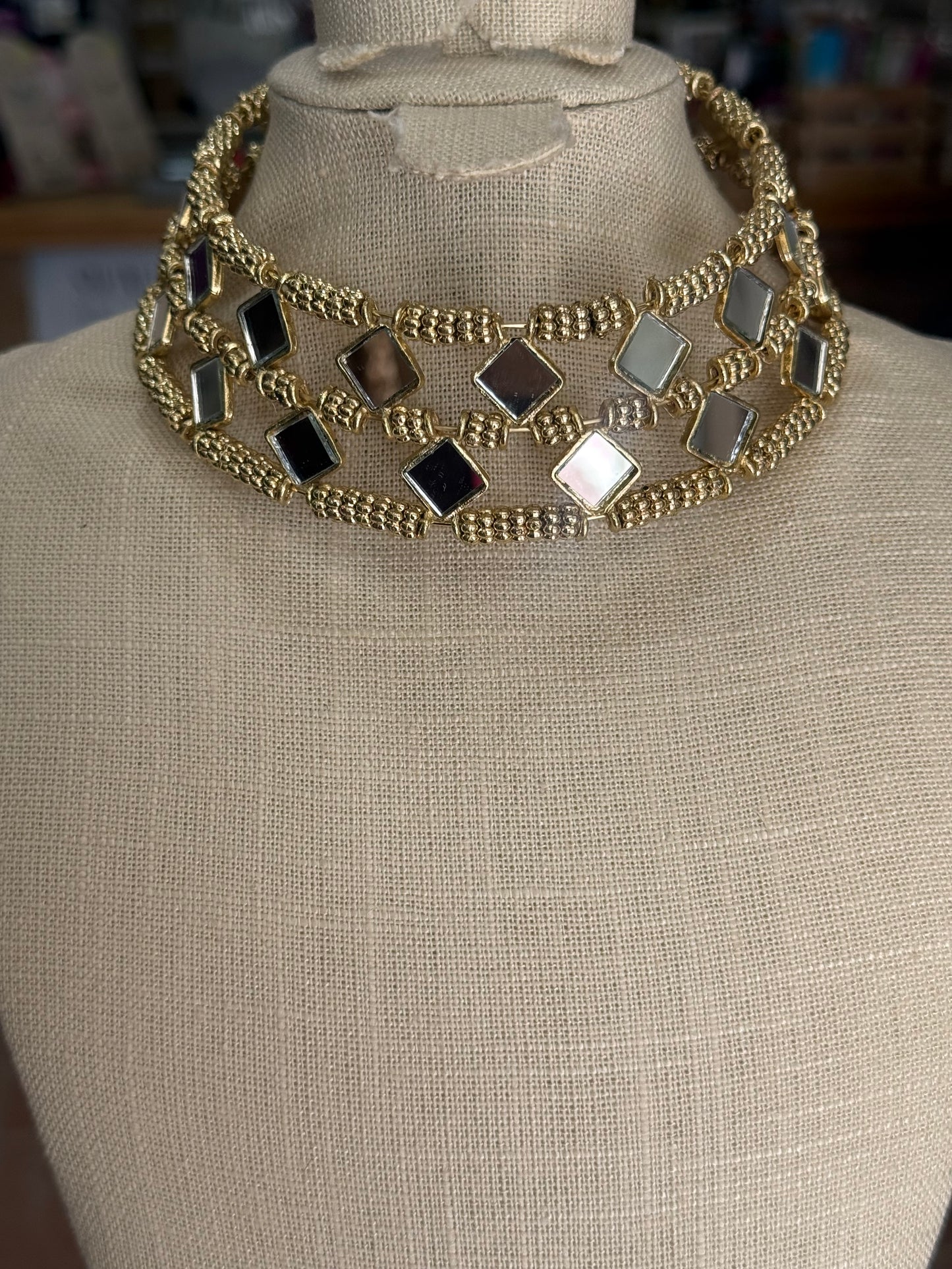 Choker Espejo Doble Rombo