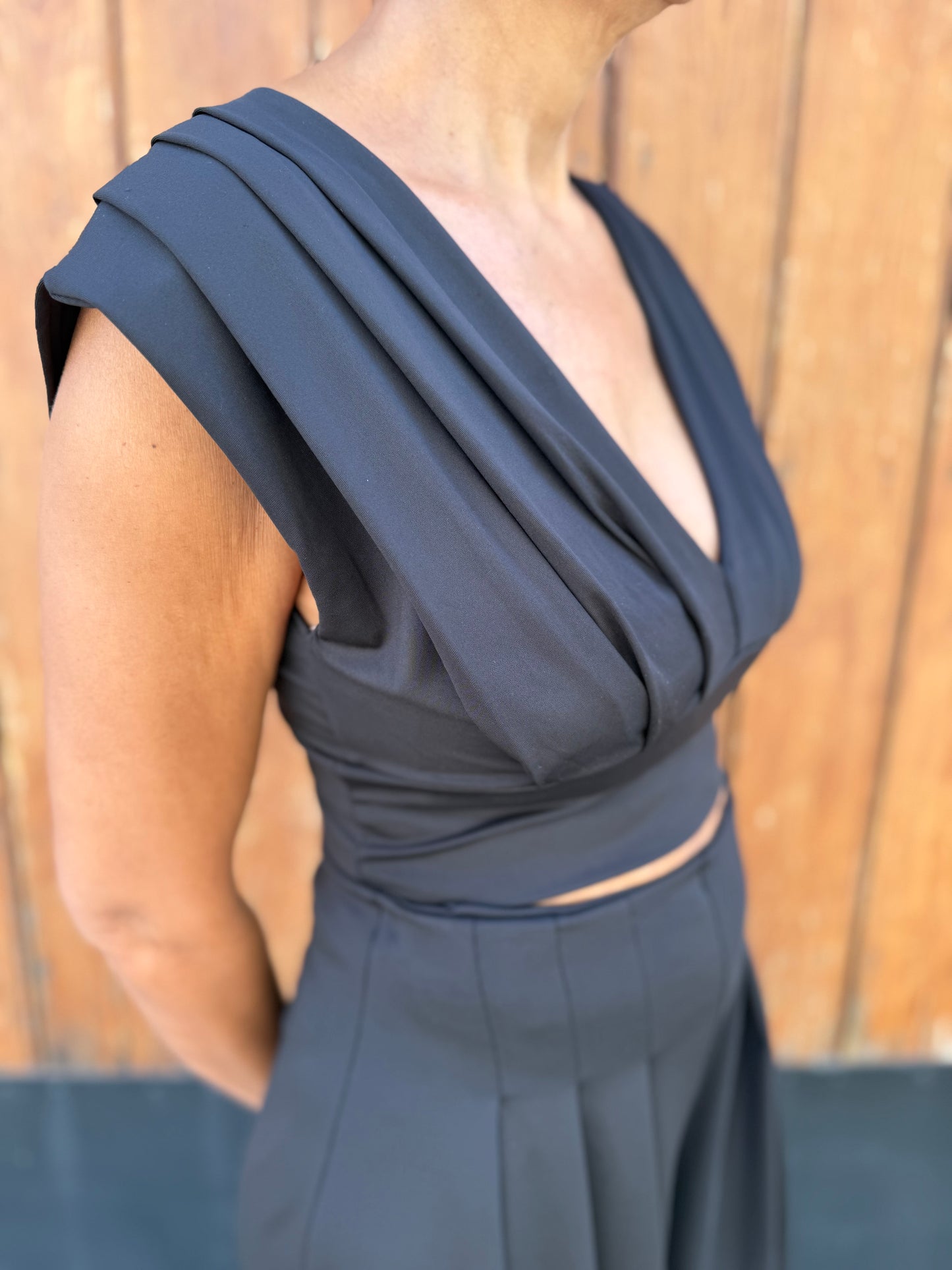 Conjunto Estructurado Licra Negro