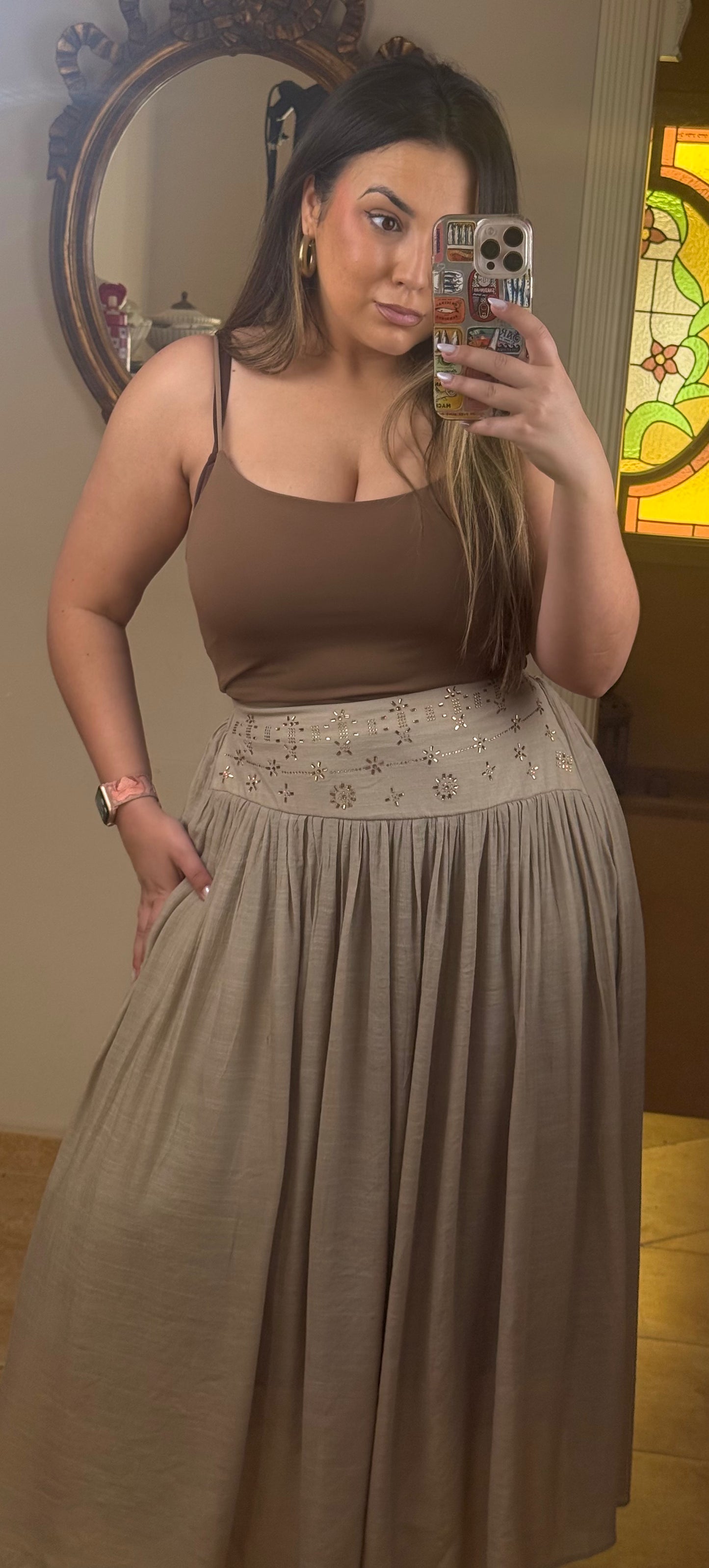 Falda Fluida Brillos