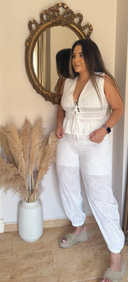 Conjunto Bordado Calado Blanco