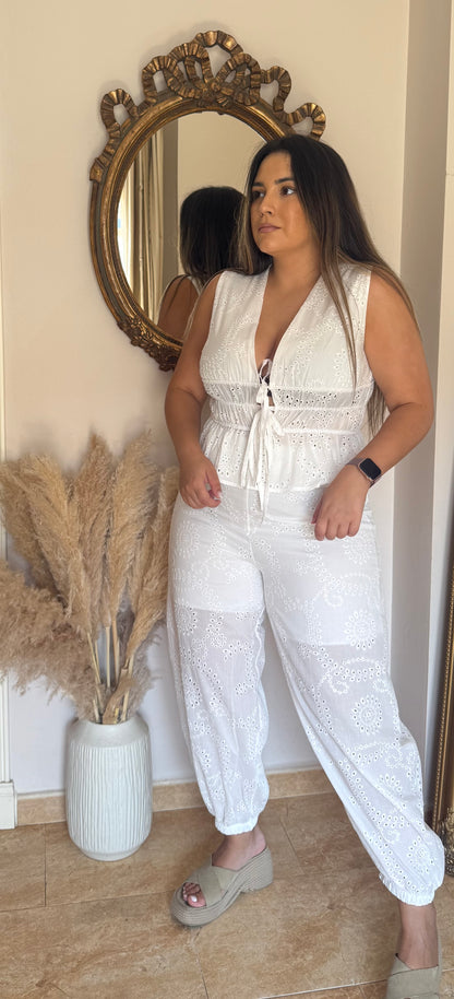 Conjunto Bordado Calado Blanco