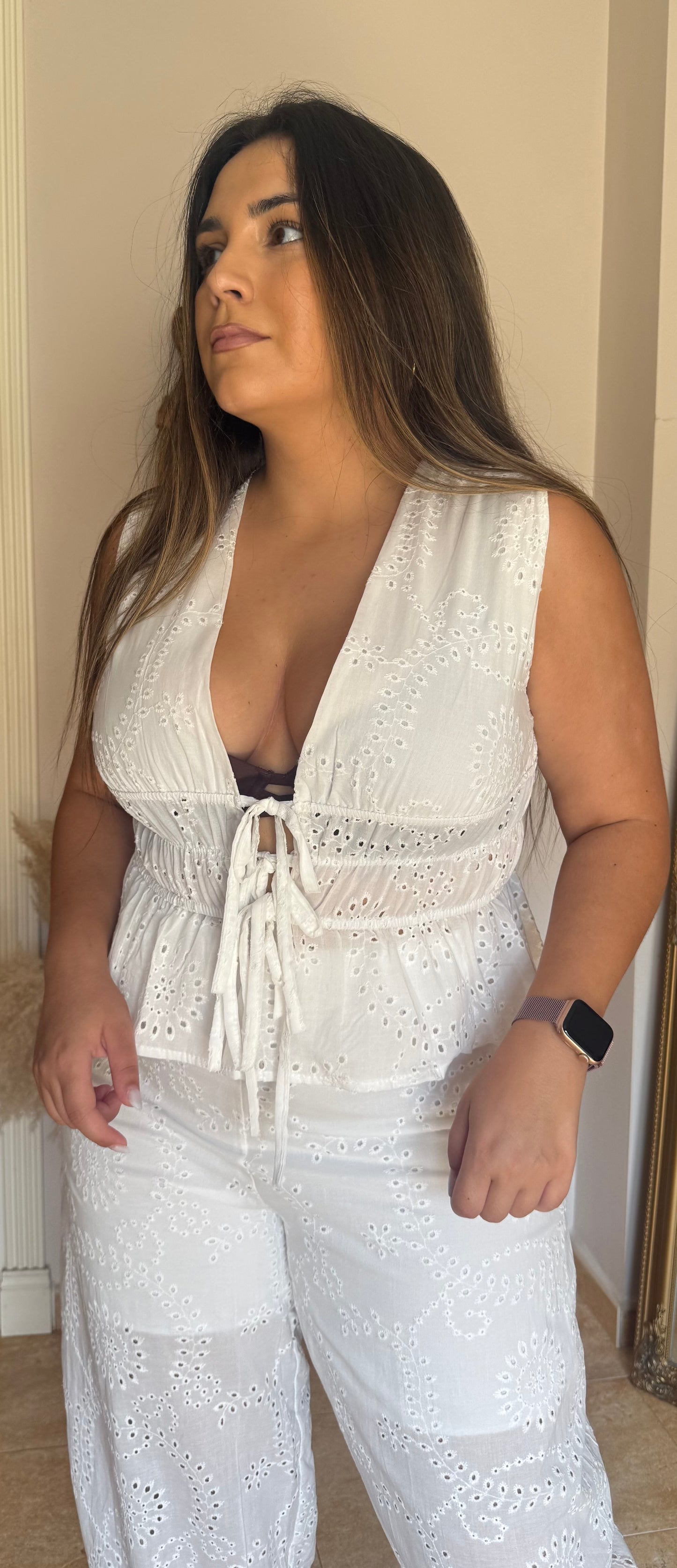 Conjunto Bordado Calado Blanco