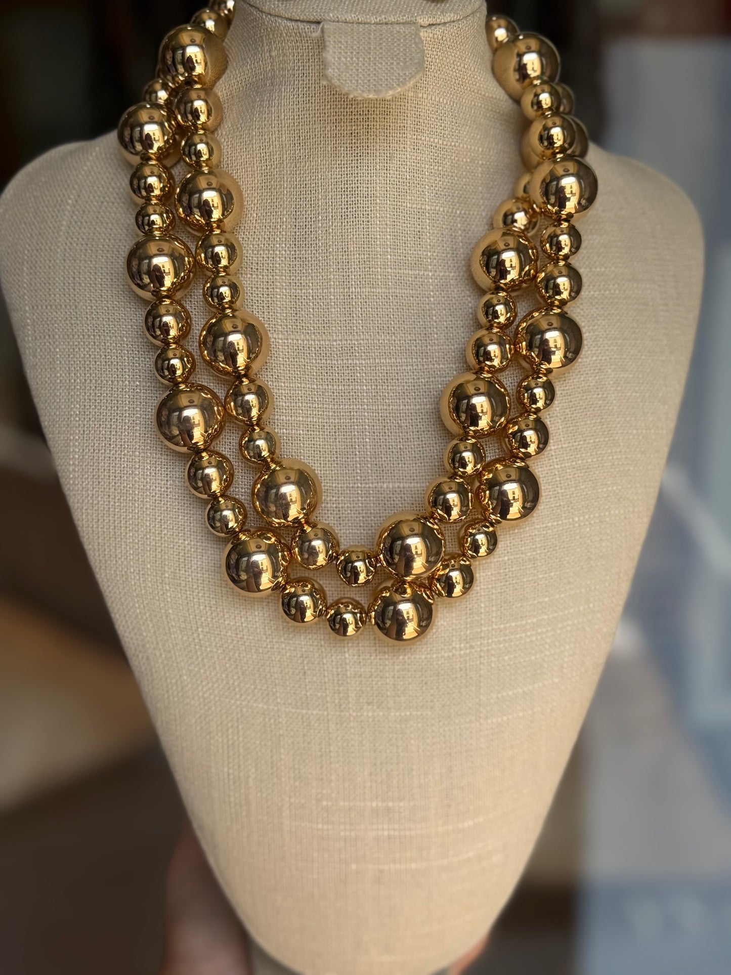Collar Esferas Doradas