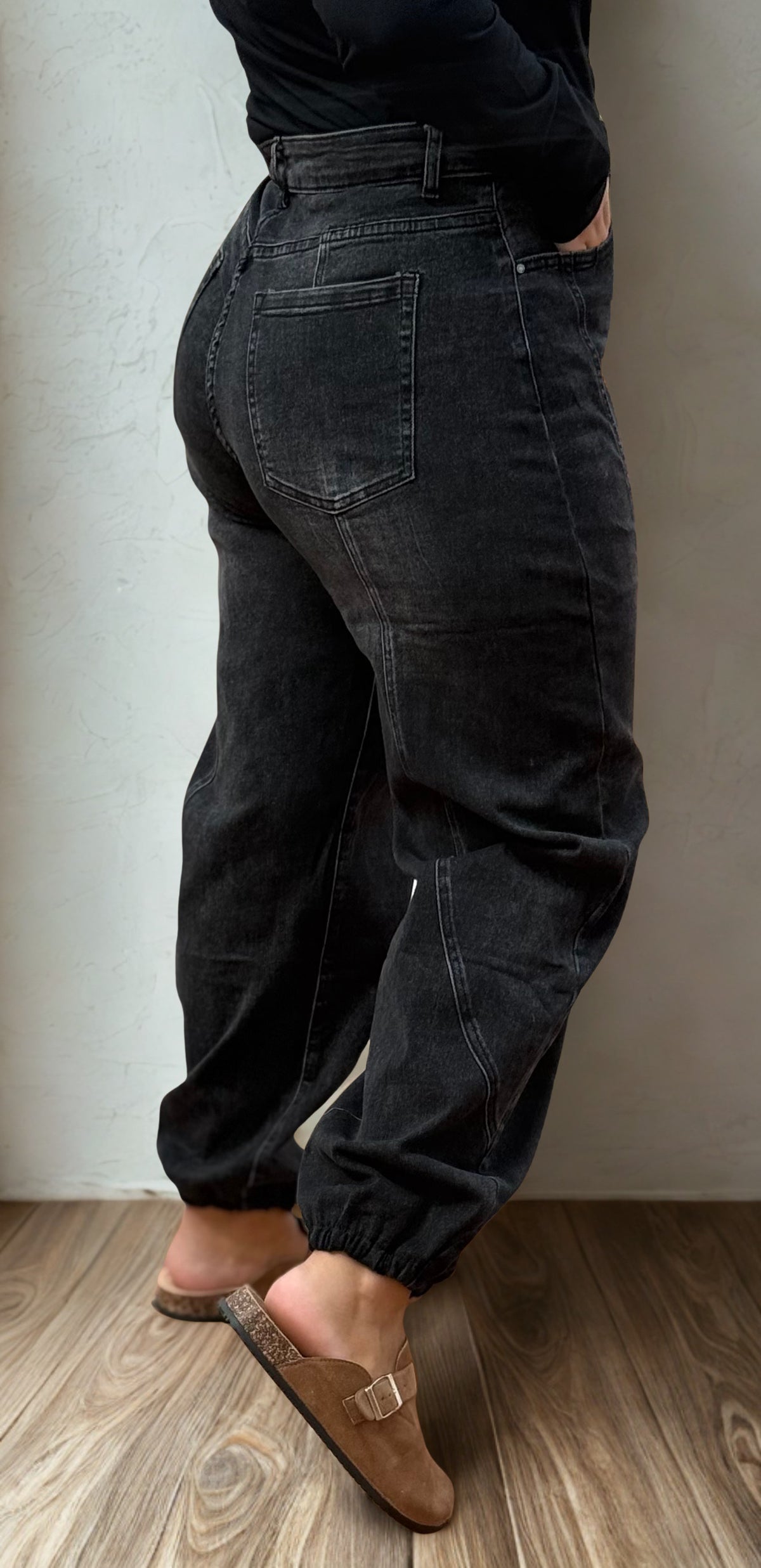 Pantalón Bombacho Denim Negro