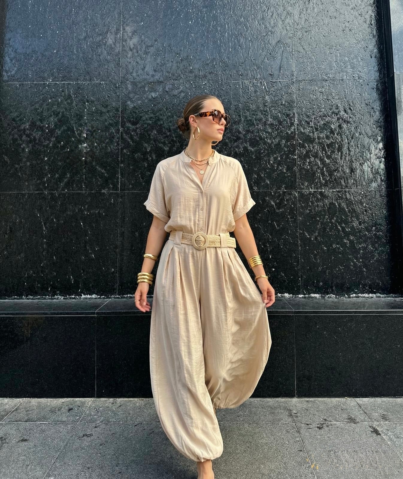 Mono Largo Bombacho Beige
