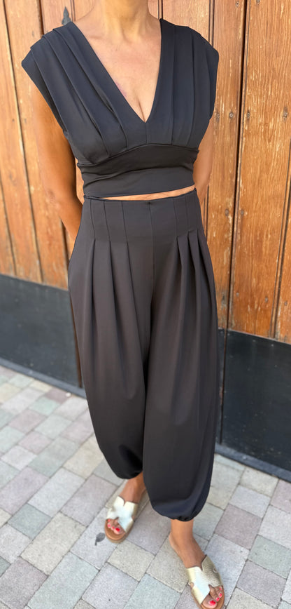 Conjunto Estructurado Licra Negro