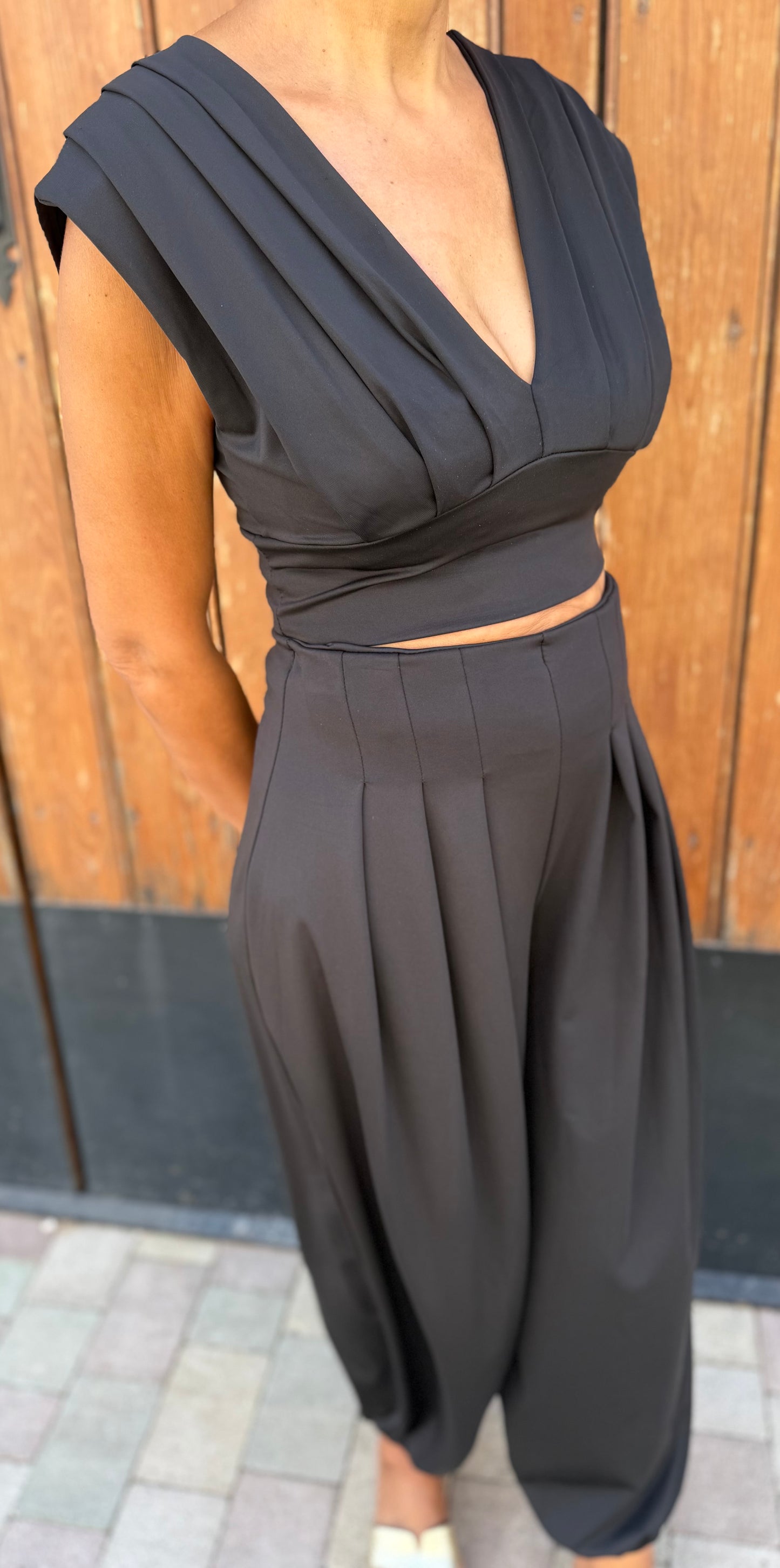Conjunto Estructurado Licra Negro