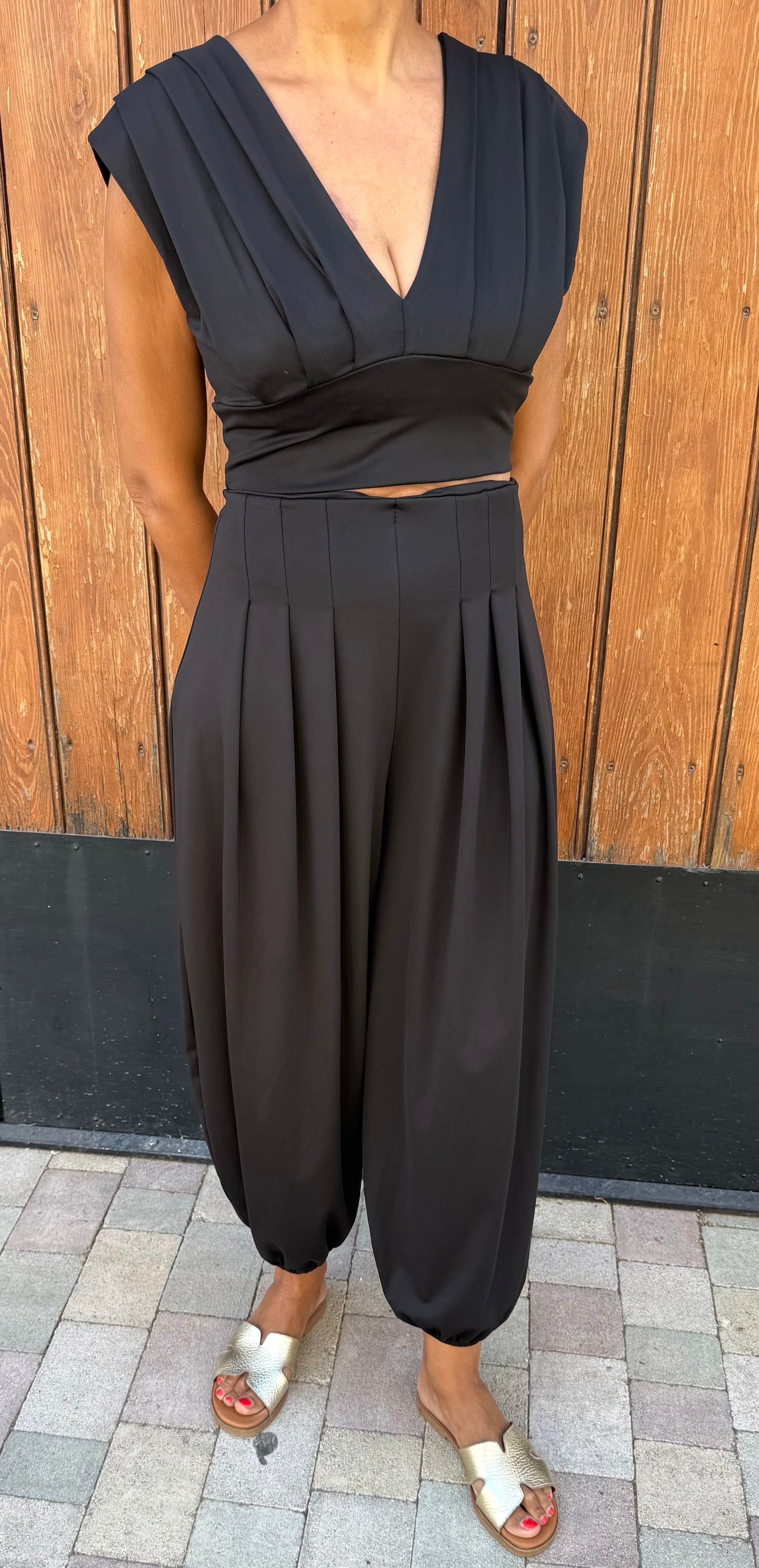 Conjunto Estructurado Licra Negro