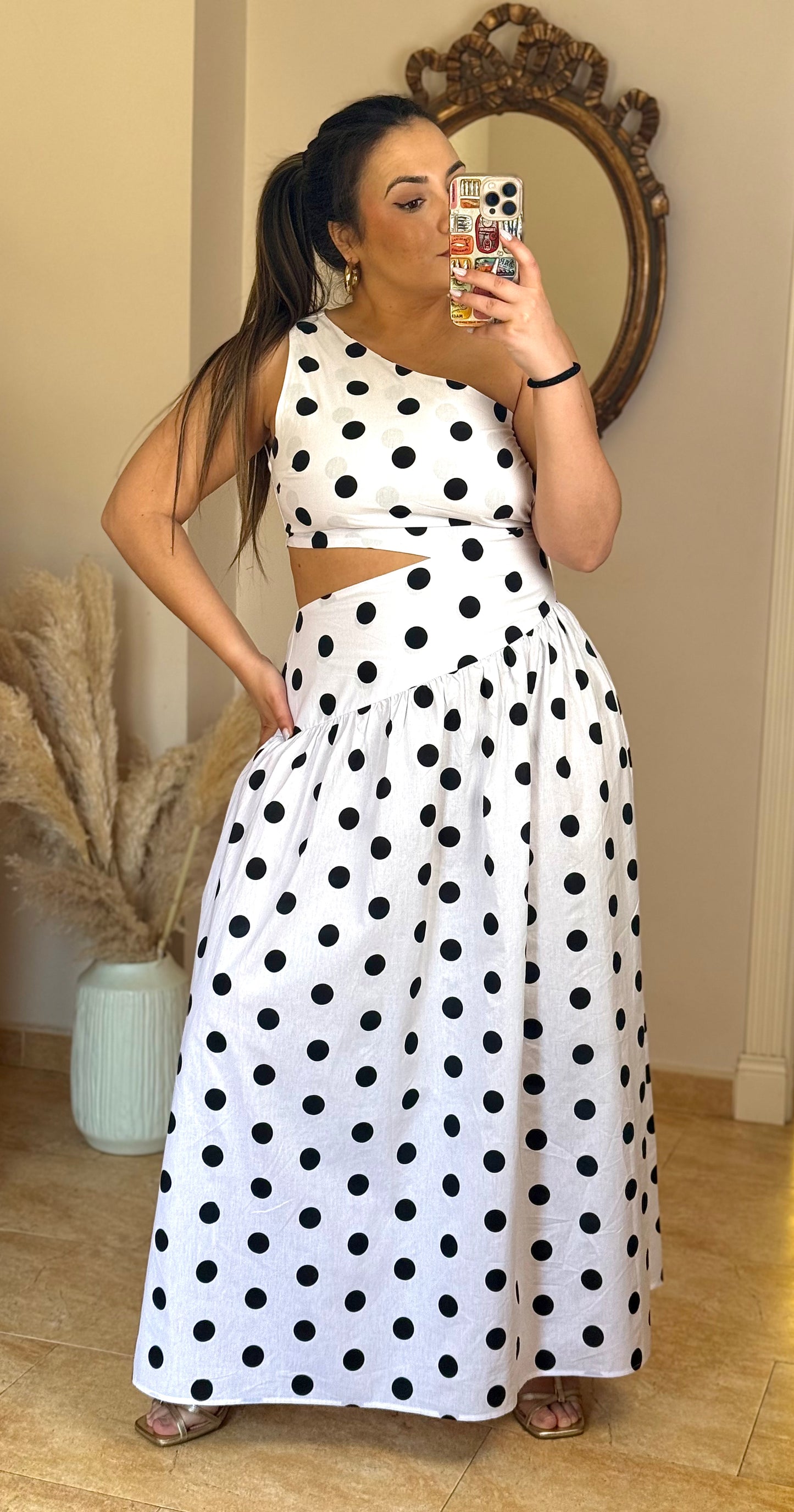 Vestido Cut-Out Lunares