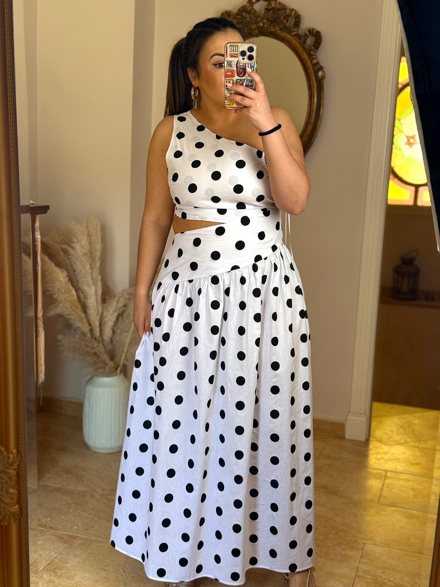 Vestido Cut-Out Lunares