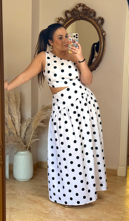 Vestido Cut-Out Lunares