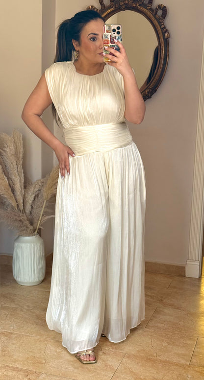 Conjunto Satinado Gasa Premium Beige