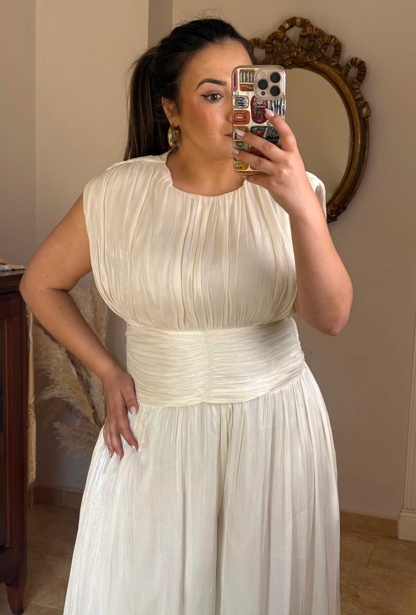 Conjunto Satinado Gasa Premium Beige