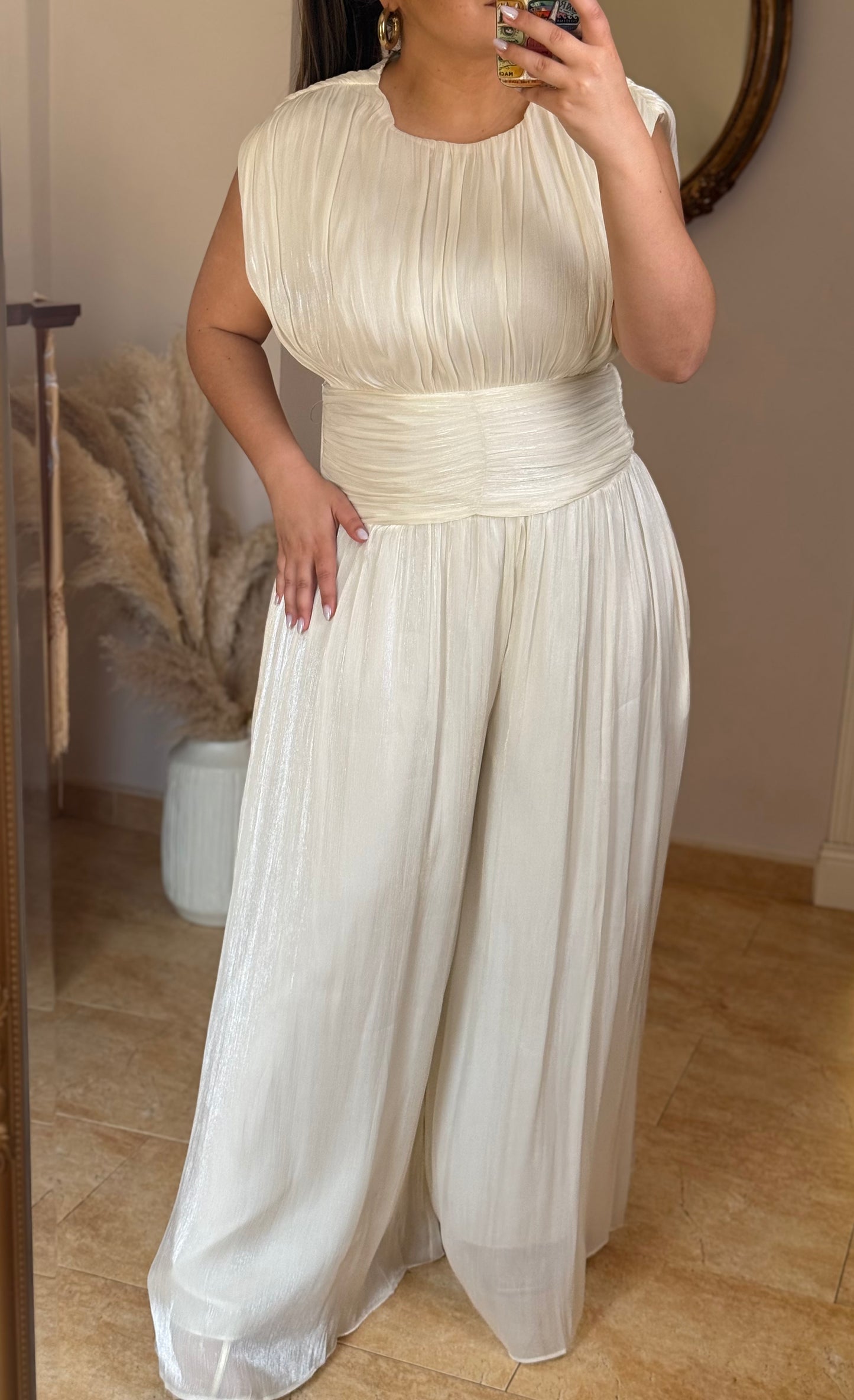 Conjunto Satinado Gasa Premium Beige