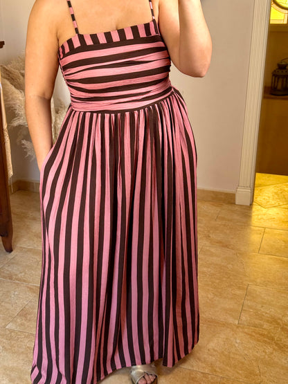 Vestido Amalfi Rosa y Marrón