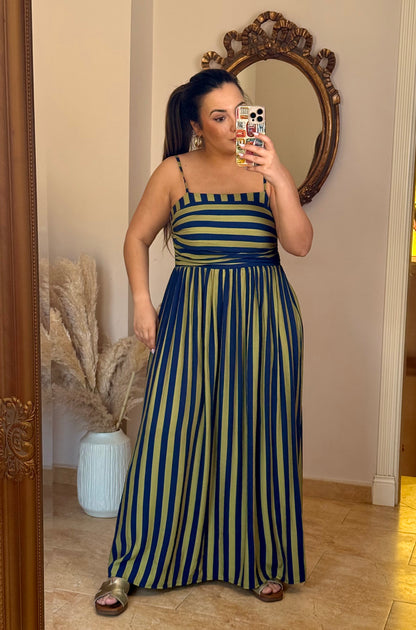 Vestido Amalfi Verde y Azul