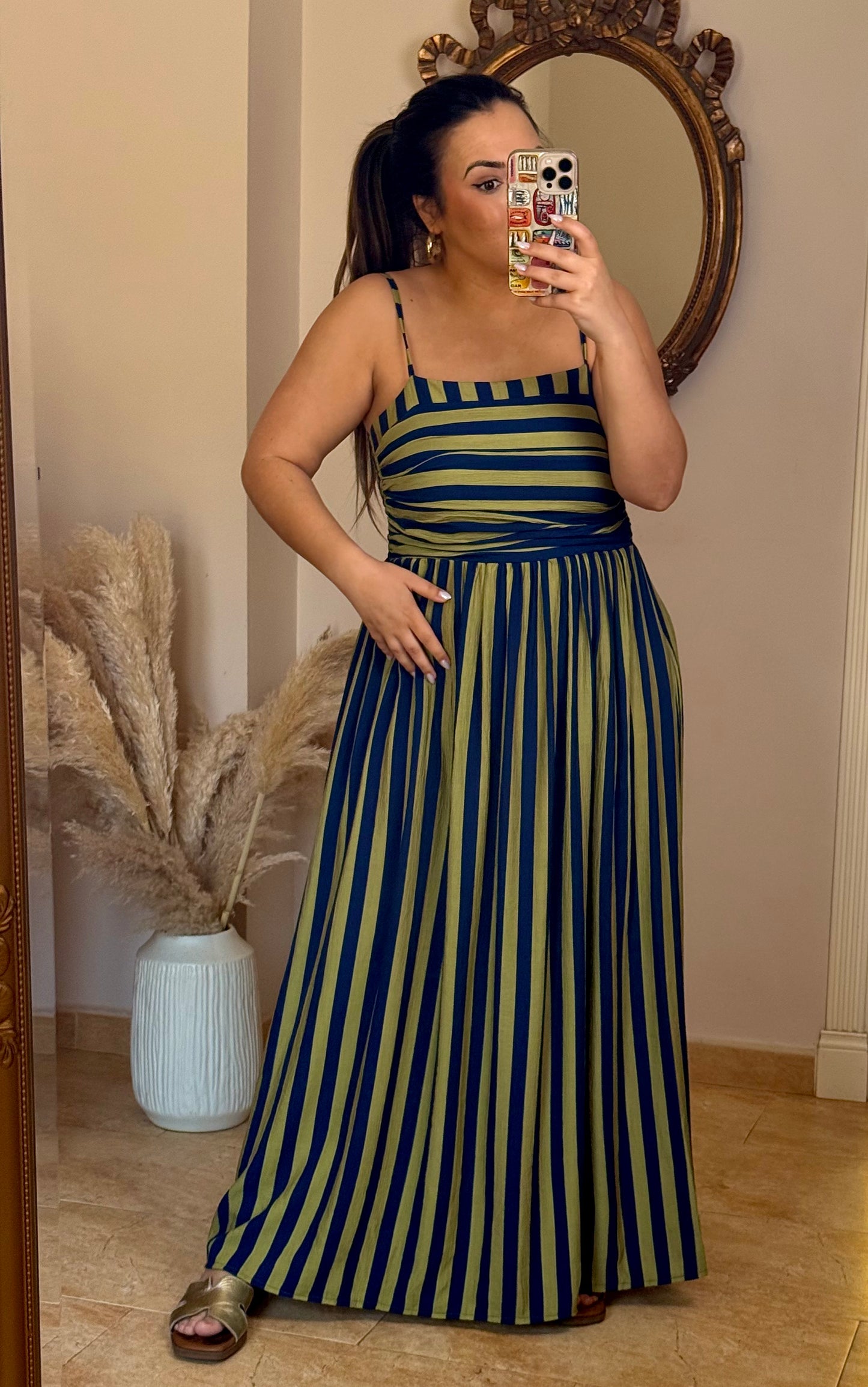 Vestido Amalfi Verde y Azul