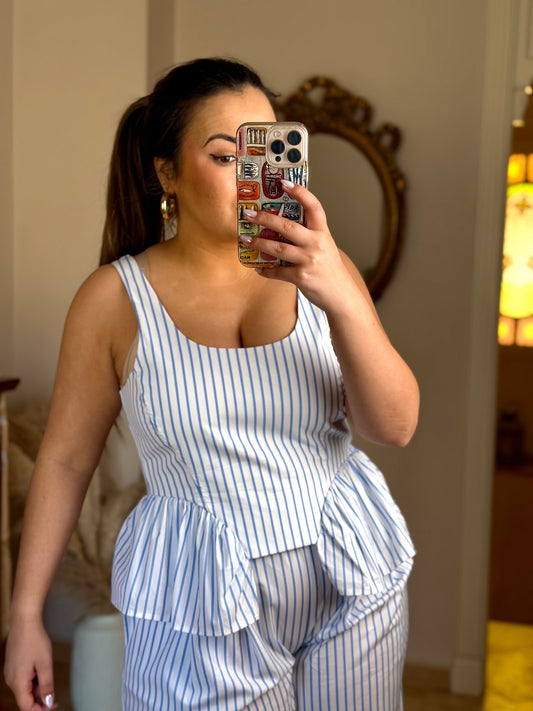 Conjunto Rayas Azul LUMINA