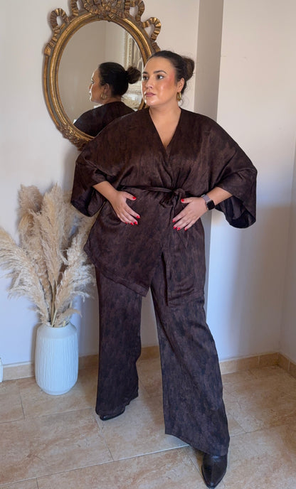 Conjunto Kimono Marrón