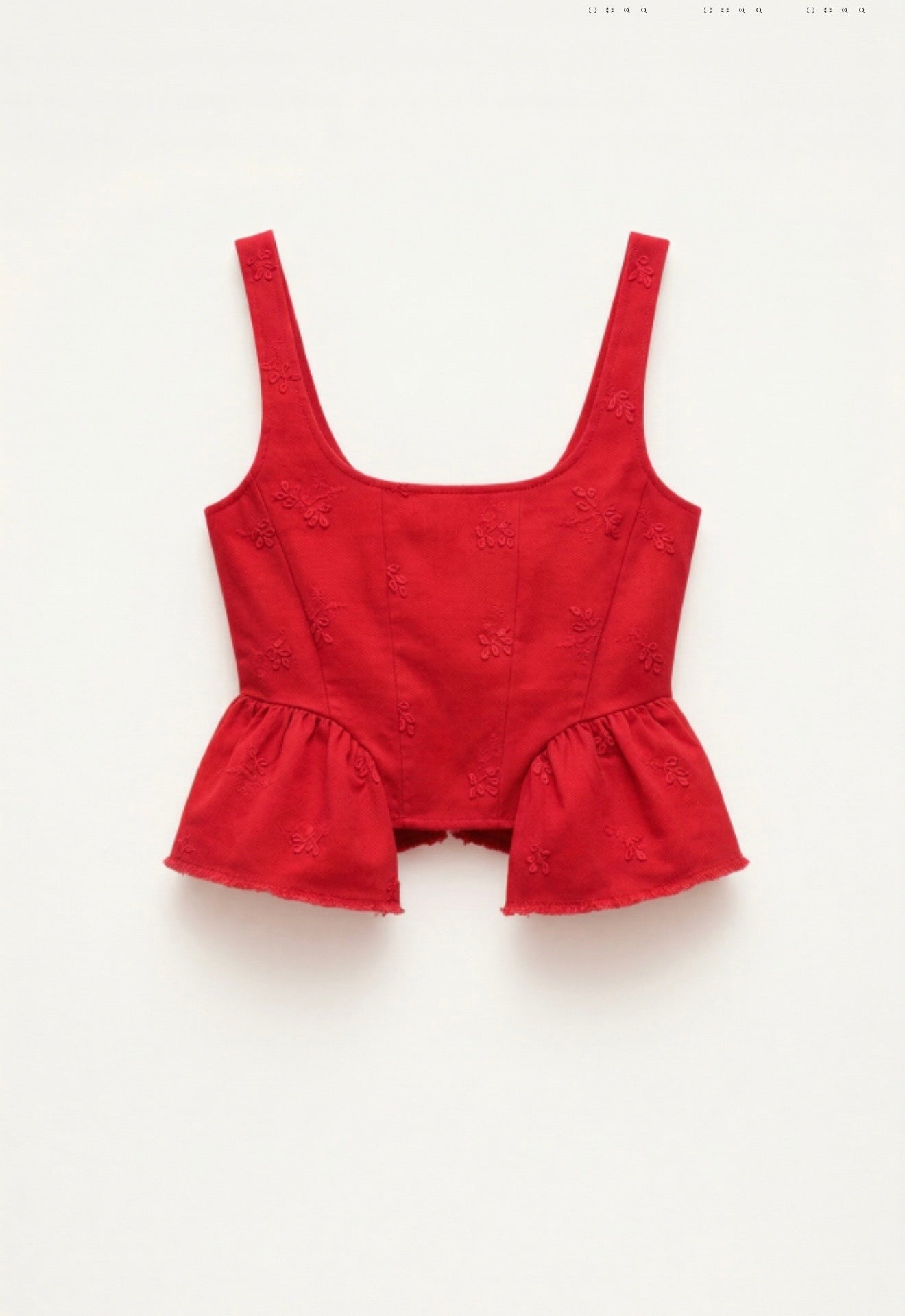 Top Peplum Rojo Bordado LUMINA