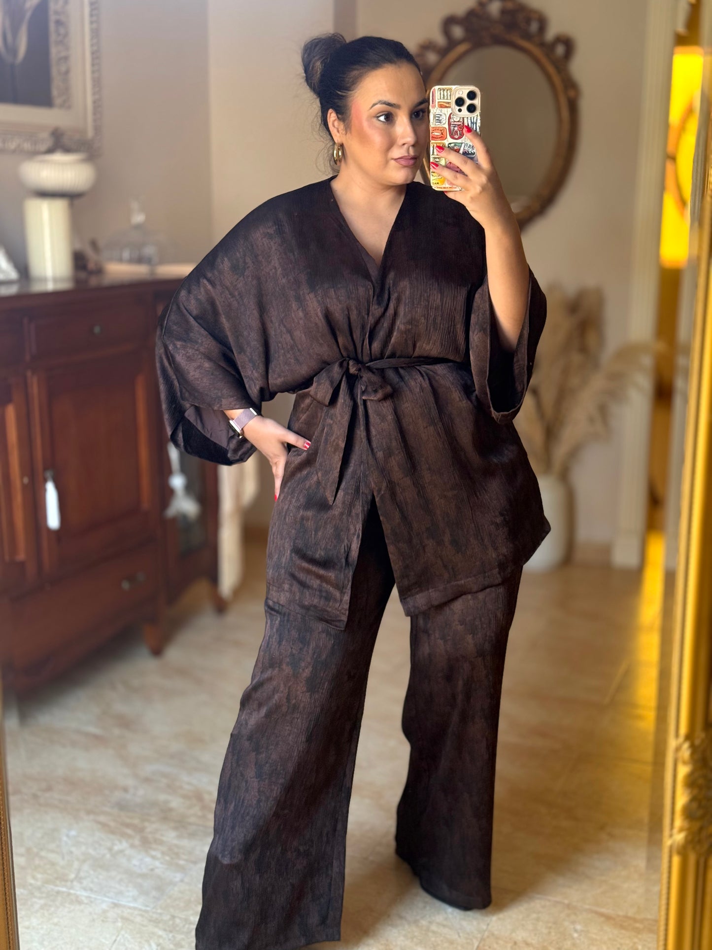 Conjunto Kimono Marrón
