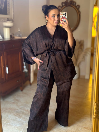 Conjunto Kimono Marrón