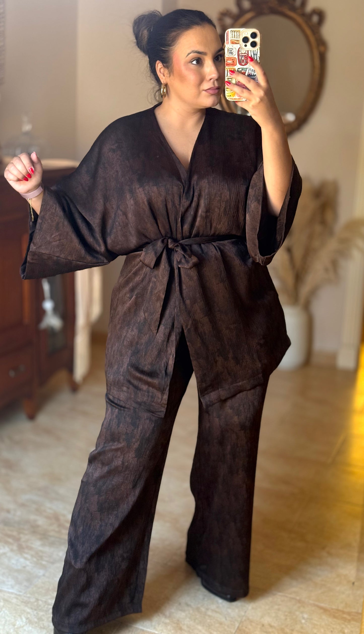 Conjunto Kimono Marrón