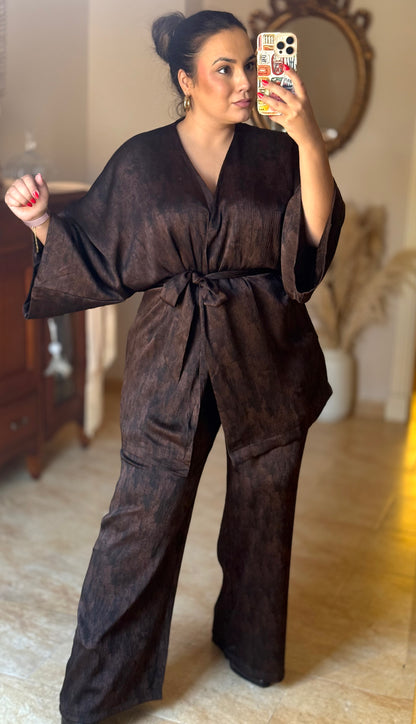 Conjunto Kimono Marrón