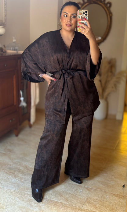 Conjunto Kimono Marrón
