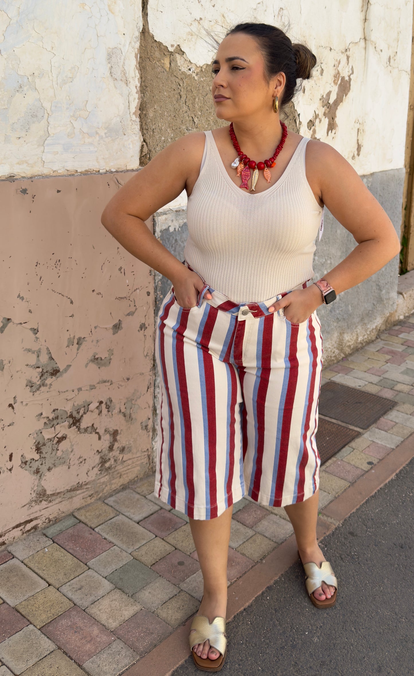 Bermudas Rayas Multicolor