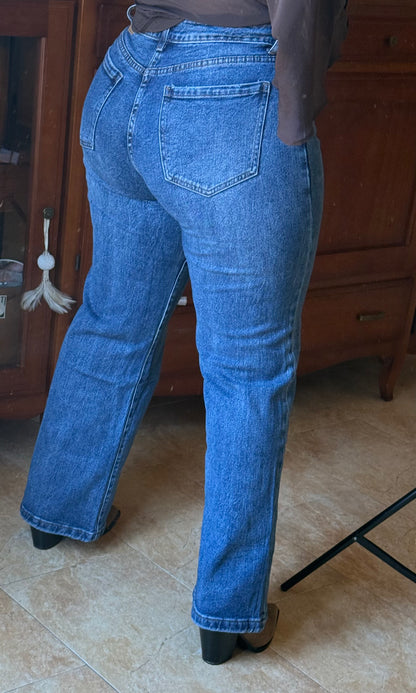Vaquero Recto Azul Medio