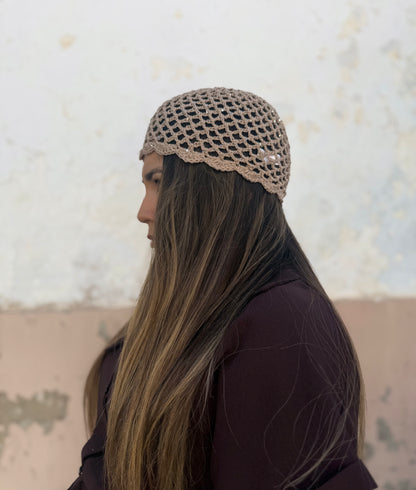 Gorro de Crochet con Micro Lentejuelas Topo
