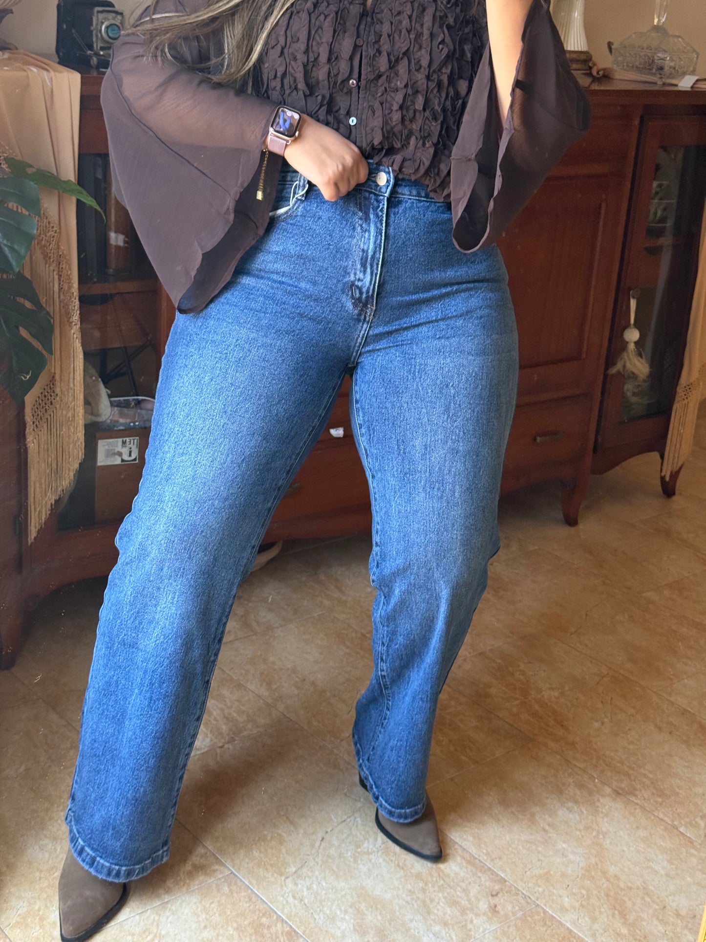 Vaquero Recto Azul Medio