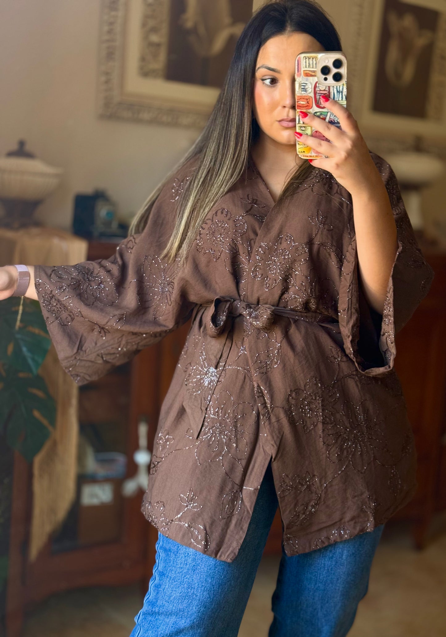 Kimono Bordado Brillo