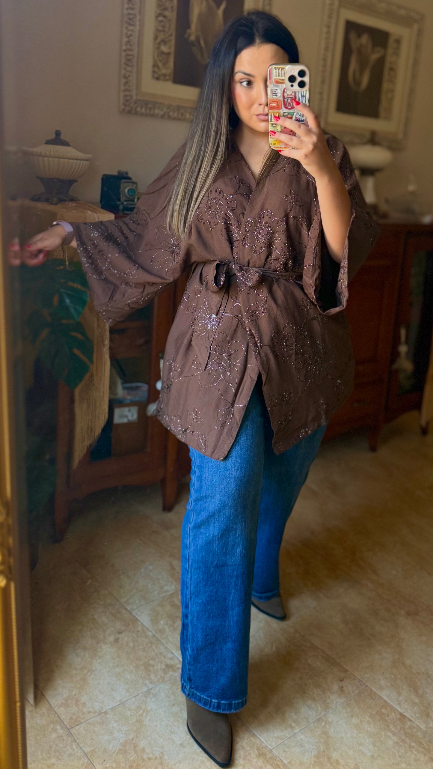 Kimono Bordado Brillo