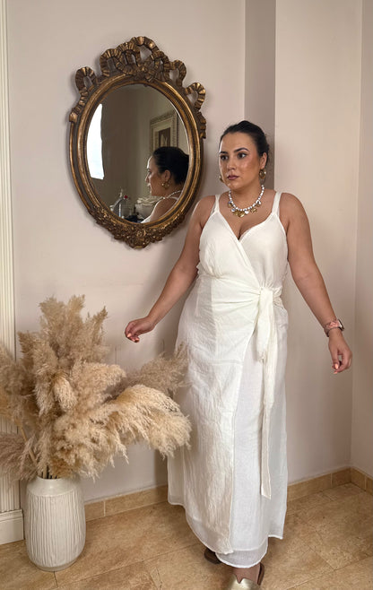 Vestido Nudo Bambula Crudo