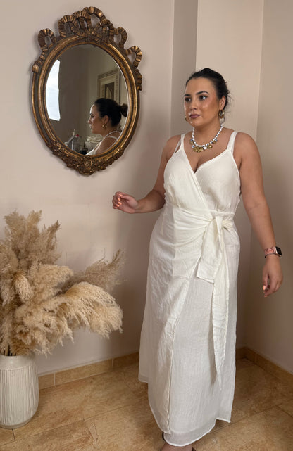 Vestido Nudo Bambula Crudo