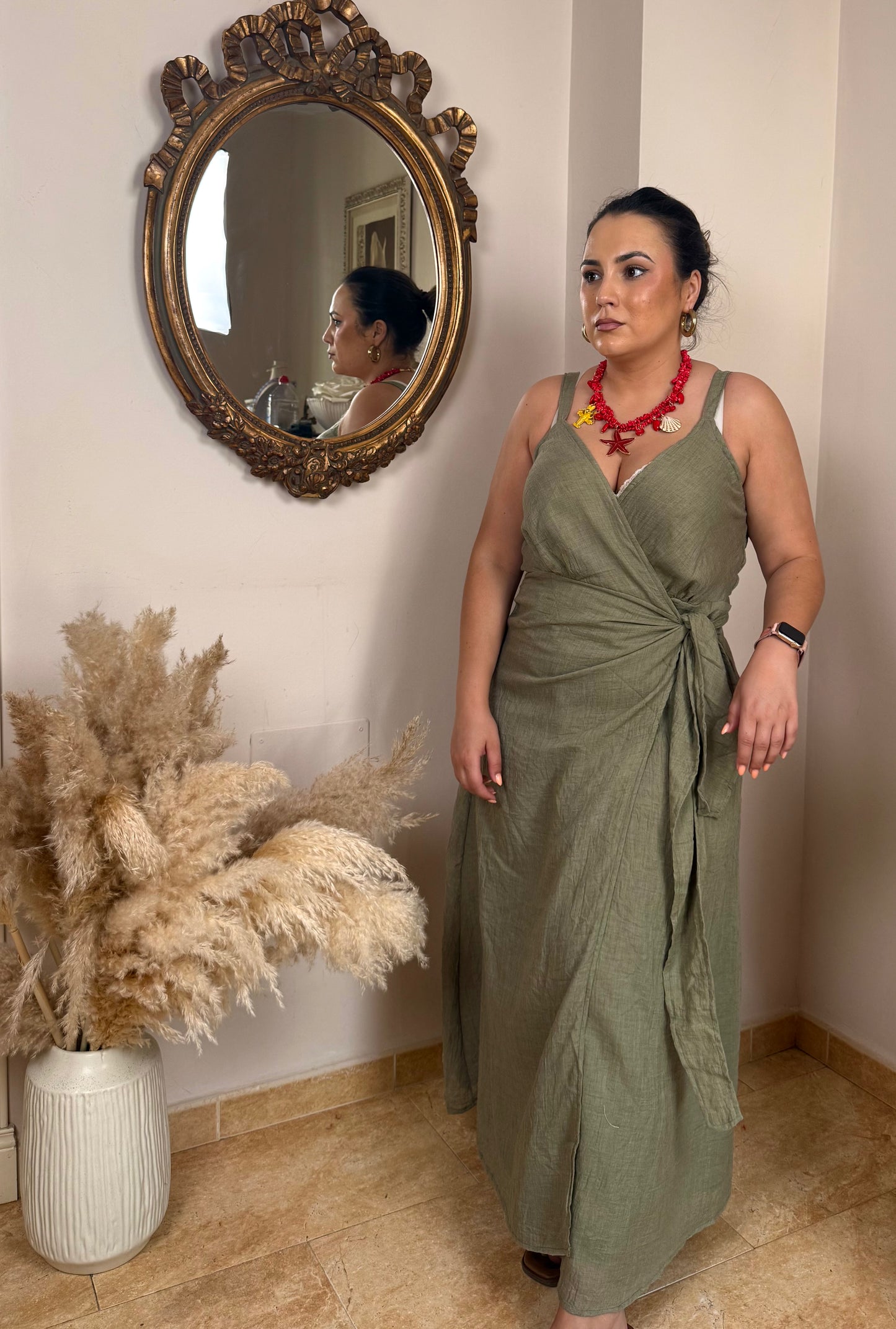 Vestido Nudo Bambula Verde