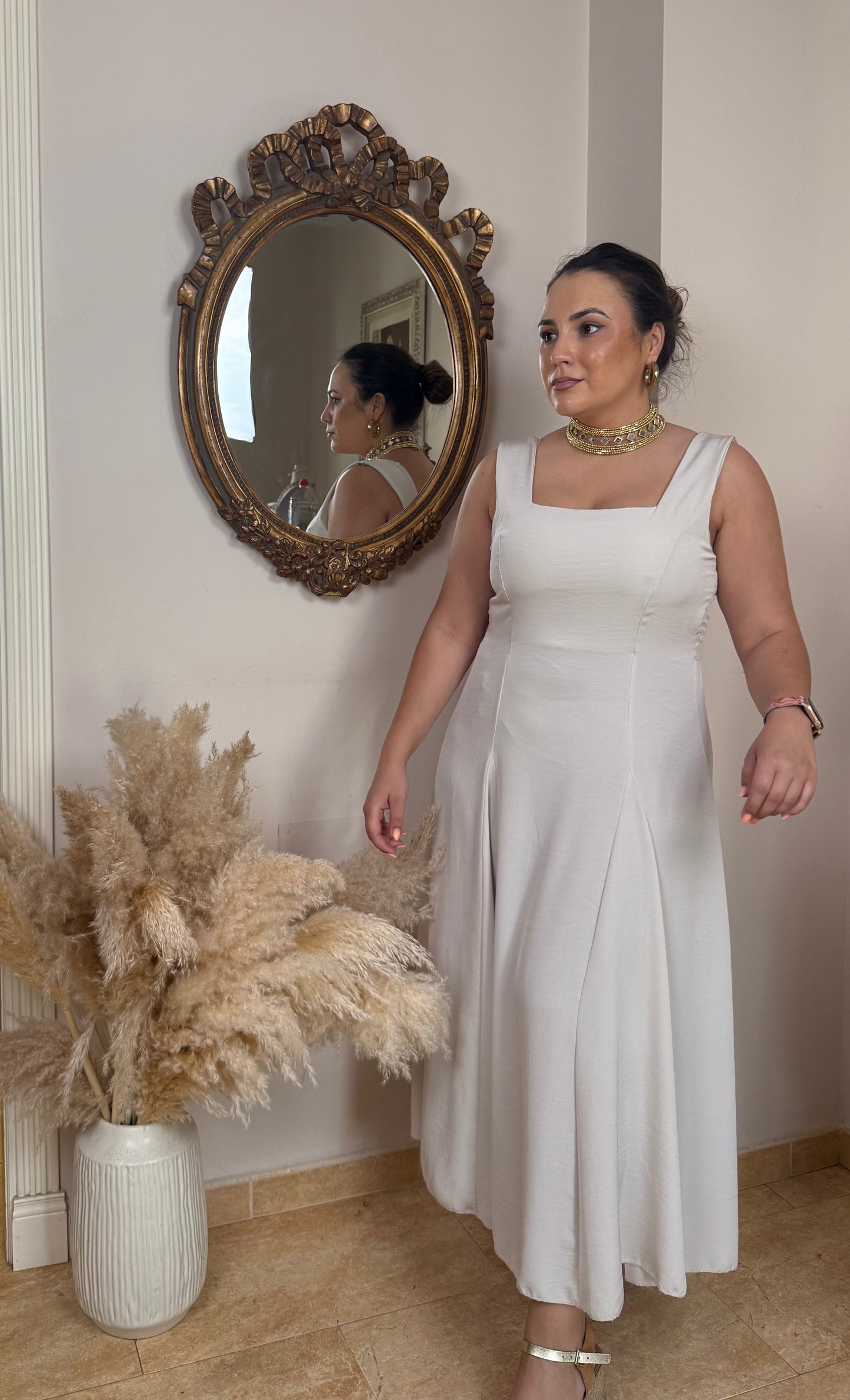 Vestido Midi Fluido Satinado