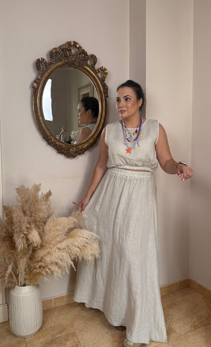 Conjunto Lino Natura Beige