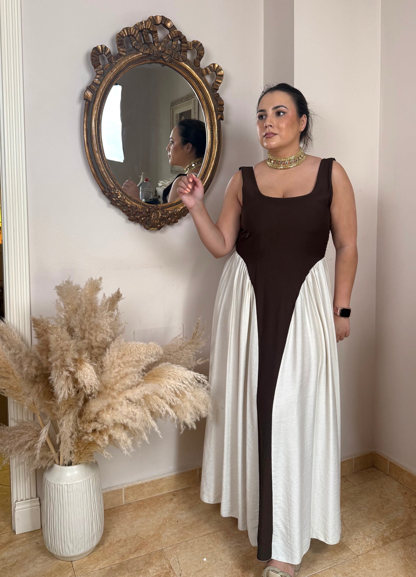 Vestido Bicolor Fluido