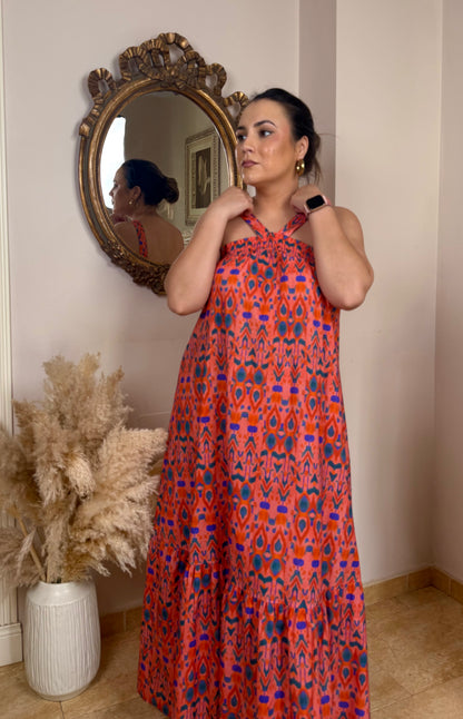 Vestido Coral Maxi Estampado
