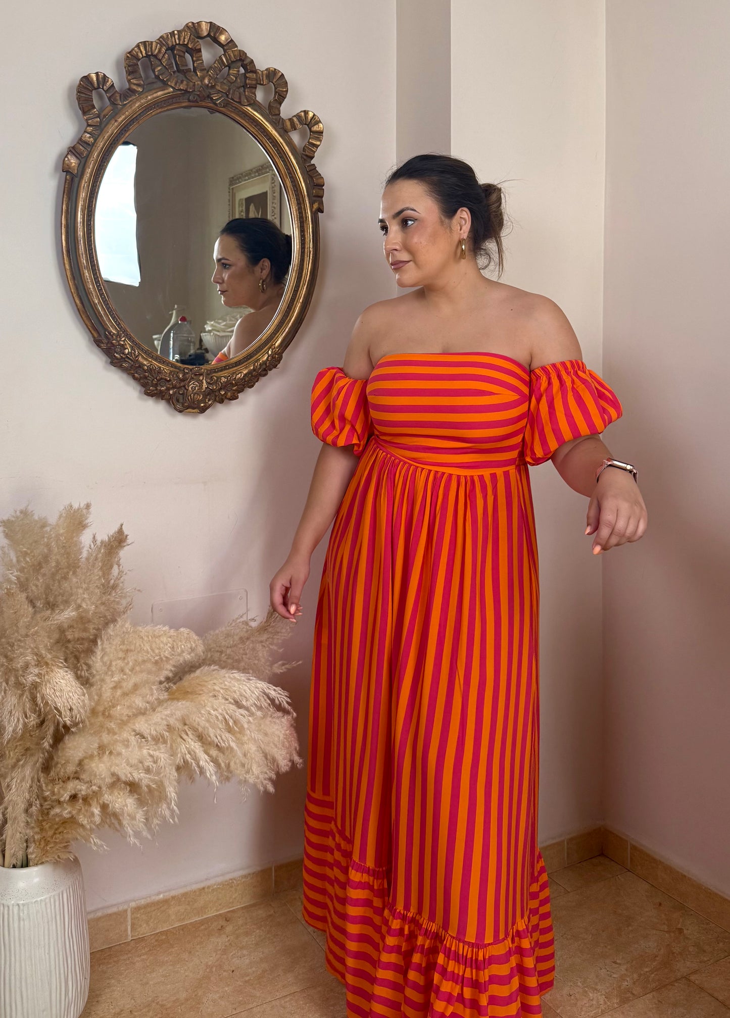 Vestido Summer Naranja y Rosa