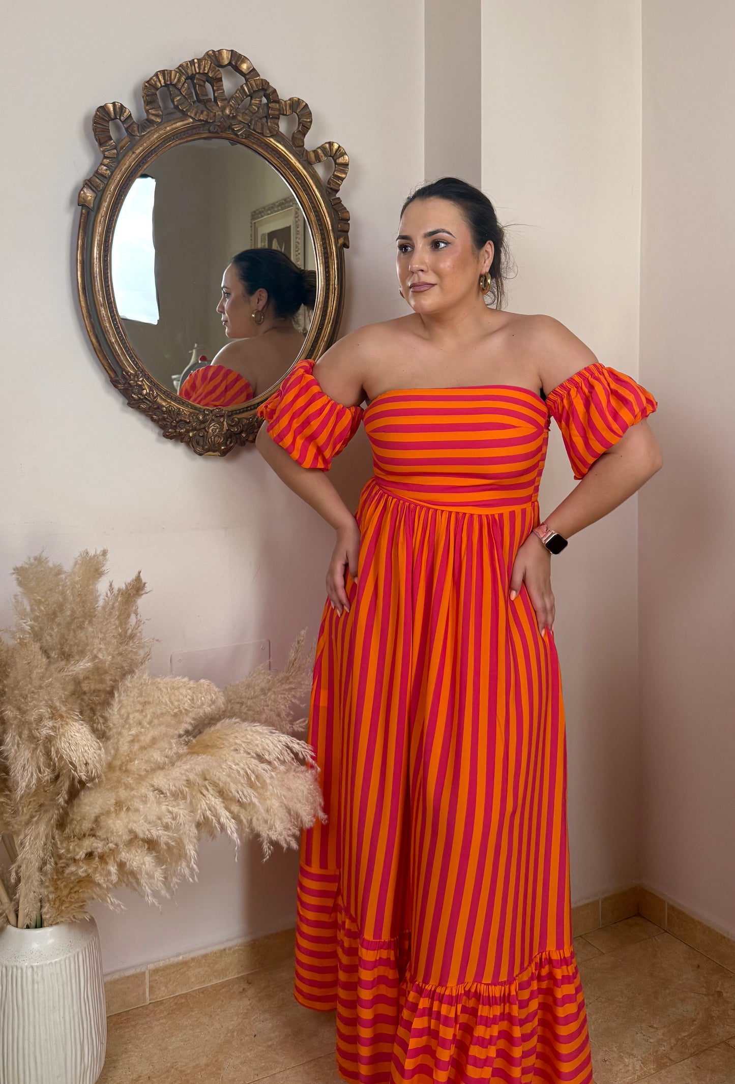 Vestido Summer Naranja y Rosa