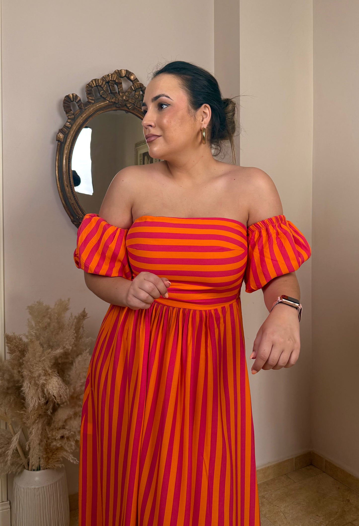 Vestido Summer Naranja y Rosa