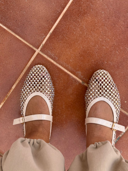 Bailarinas Brillo Beige