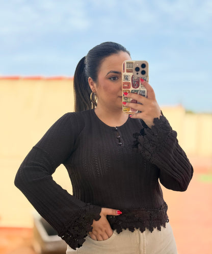 Jersey Encaje Marrón