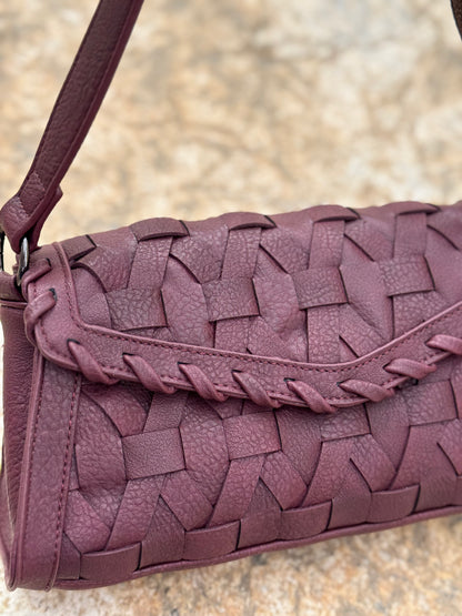 Bolso Trenzado Burdeos