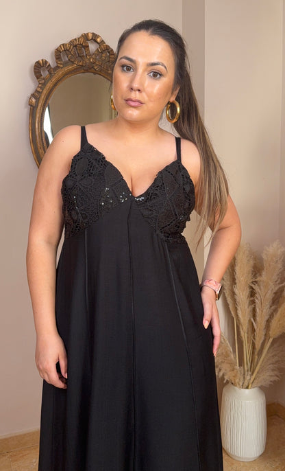 Vestido Glam con Lentejuelas Negro