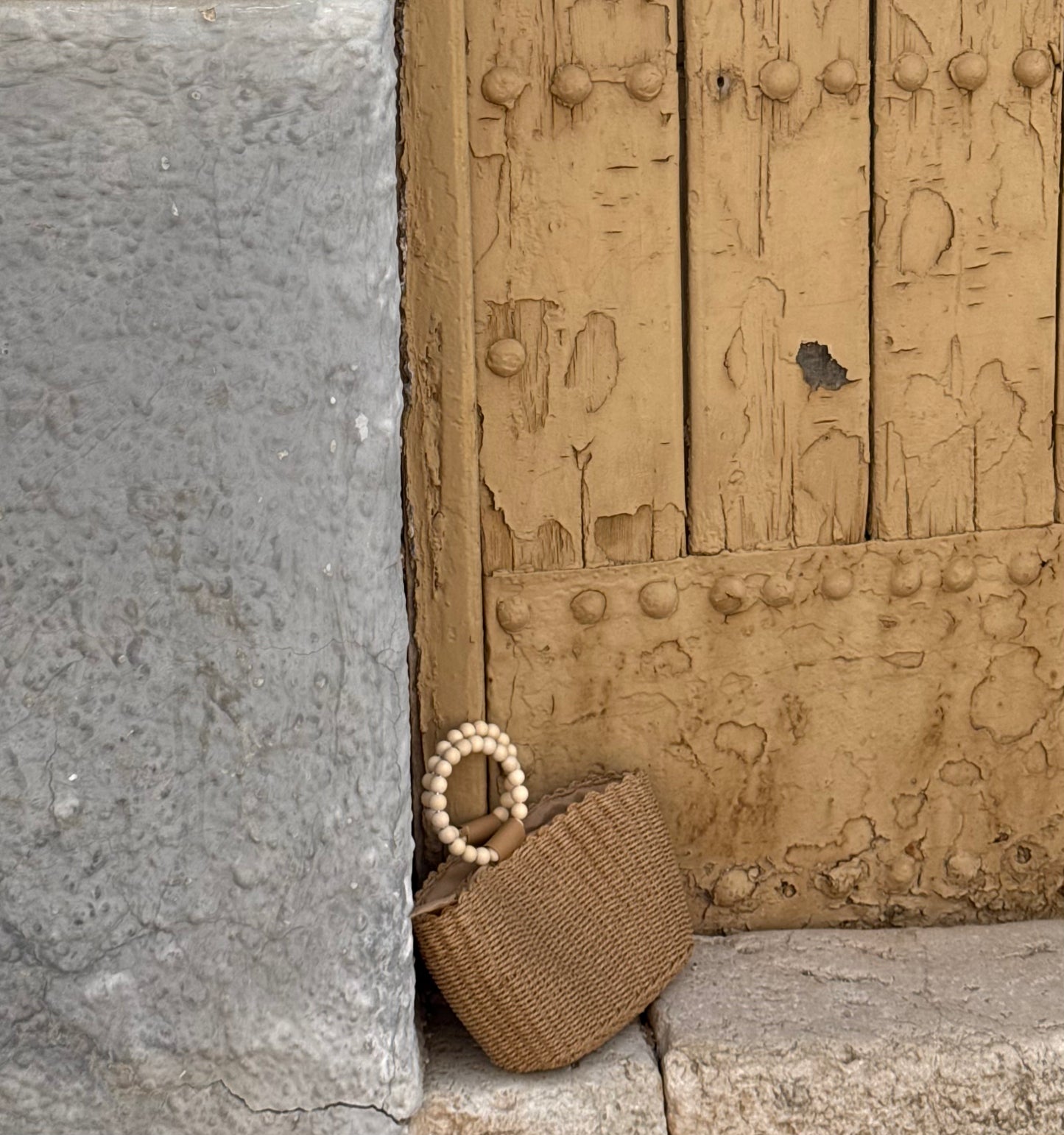 Bolso Rafia Asa de Cuentas